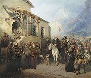 Creator:Adolf Charlemagne. Field Marshal Alexander Suvorov at the top of the St. Gotthard September 13 oil painting
